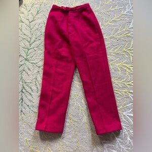 Vintage 1960s Lined fuchsia wool high waisted pants
